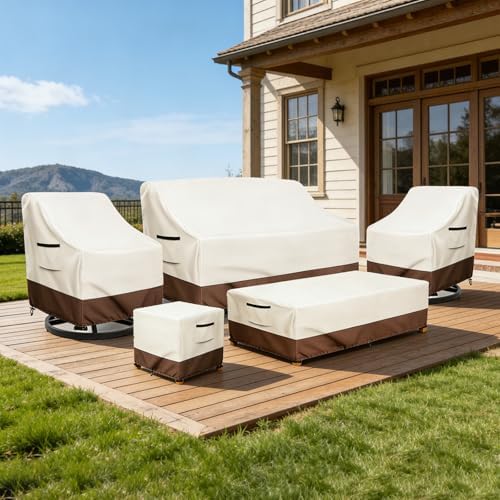Outdoor Adirondack Rocking Chair Cover 2 Pack, Heavy Duty 600D Waterproof Pat...