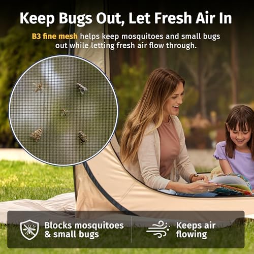 East Oak Pop up Screen Tent with Mosquito Netting, Portable Screen House Cano...