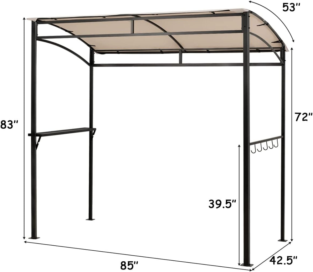 Tangkula 7ft Grill Gazebo, Patio Barbecue Canopy with Serving Shelf and Stora...