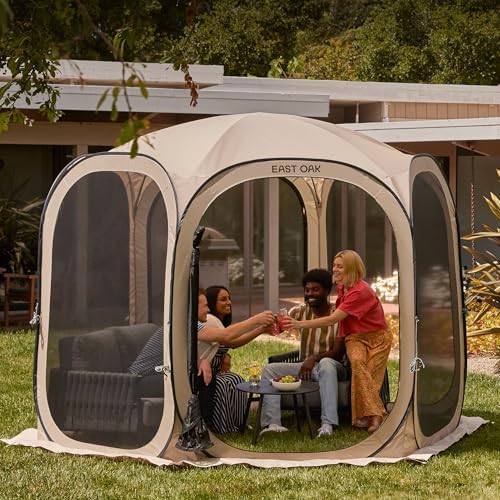 East Oak Pop up Screen Tent with Mosquito Netting, Portable Screen House Cano...