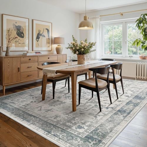 Rugxara 6x9 Washable Area Rug for Living Room,Light Blue Grey