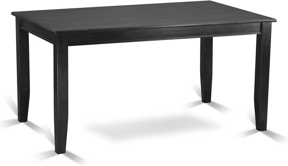 East West Furniture DUNO7-BLK-W 7 Piece Kitchen Table Set Consist of a Rectan...