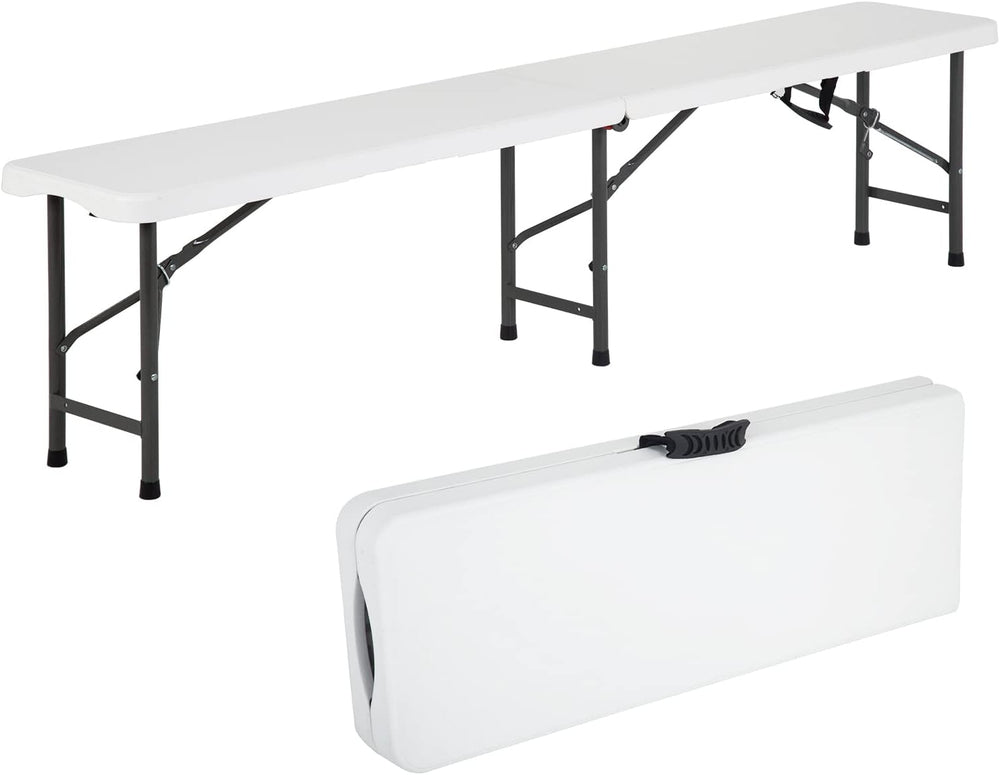 6FT Plastic Folding Bench Outdoor Bench Garden Bench Plastic Portable Bench w...