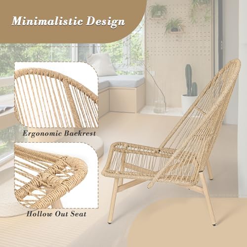 Athena Collection Patio Wicker Egg Chair with Folding Canopy, All-Weather Rat...