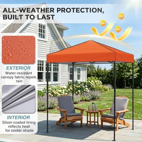 EAGLE PEAK 6x4 Instant Pop Up Canopy Tent, Orange