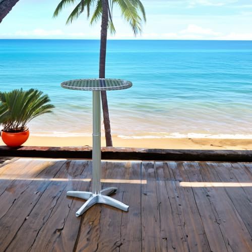 BTEXPERT Aluminum Indoor Outdoor 23.75" Round Restaurant Bar Height 45&q...