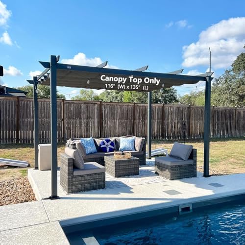 Pergola Shade Cover Replacement Canopy Top Compatible with 10 X 13 ft 6-Bar P...
