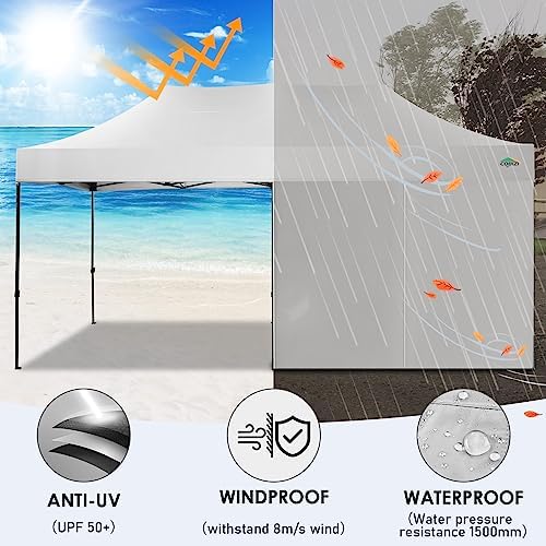 COBIZI 10x20 Heavy Duty Pop Up Canopy Tent with Sidewalls, Easy Up Canopy