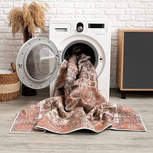 Bloom Rugs Washable Non-Slip 10x14 Rug - Red/Orange/Beige Traditional Orienta...