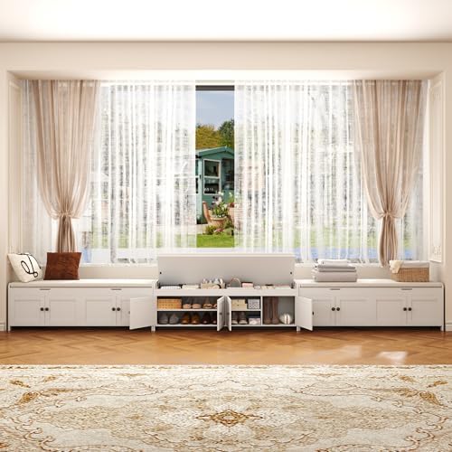 HOMEFORT 54.4" Shoe Bench with Lift Top Storage, Entryway Bench with Cus...