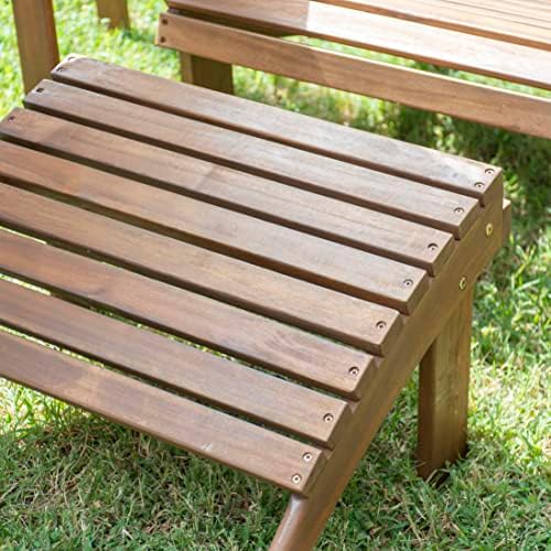Linon Home Dcor Linon Adirondack Woodstock Ottoman, Teak Stain, Acorn, 21.6&q...