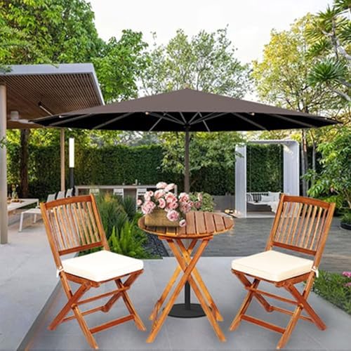 S AFSTAR Bistro Table and Chairs Set of 2, Acacia Wood Folding Bistro Set for...