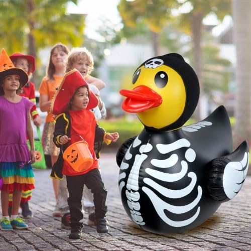 1Pcs 4.6 Feet Halloween Giant Inflatable Duck Outdoor Decorations,Huge Blow U...