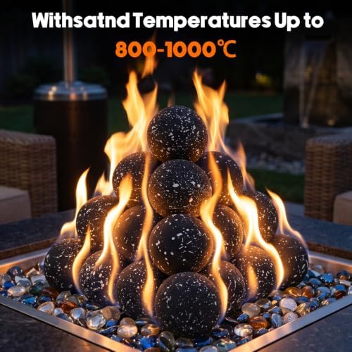 Skyflame 2” Ceramic Fireplace Balls for Indoor Oudoor Firepit Fireplace