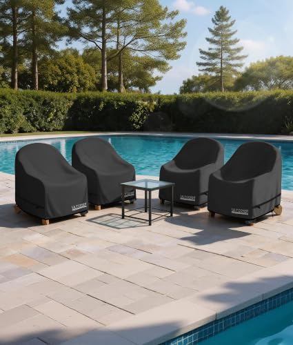 ULTCOVER Patio Adirondack Chair Cover 32W x 35D x 36H in, Black