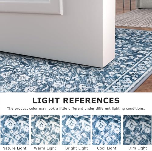 Washable Vintage 2x6 Runner Rug Non Slip Runners for Hallway