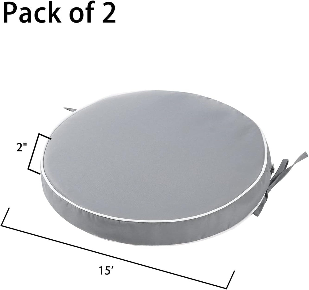 15 Inch Set of 2 Outdoor Bistro Chair Cushions,Small Patio Bistro Round Foam ...