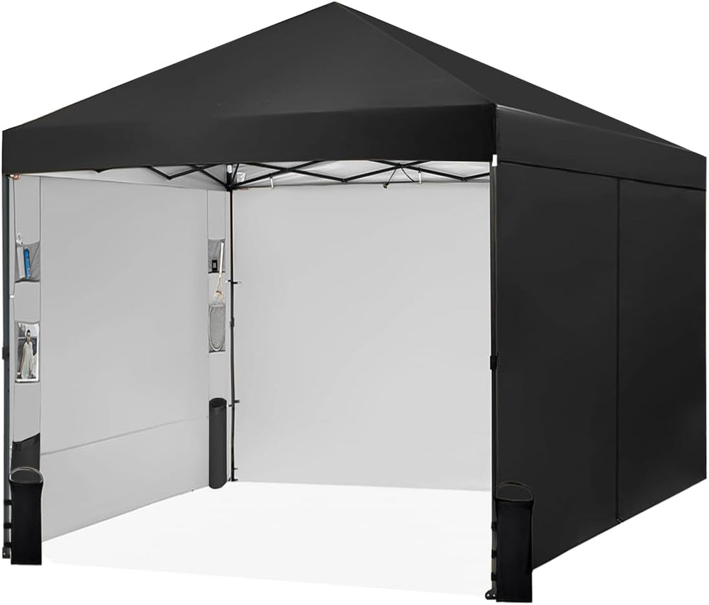Tunbne 10X10 Pop Up Canopy Tent with 4 Sidewalls, Outdoor, One Push Setup
