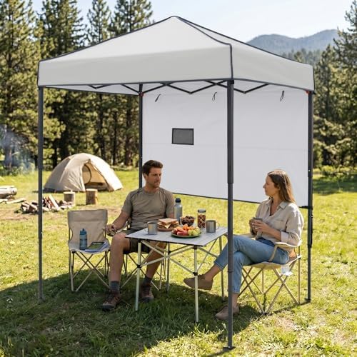 EAGLE PEAK 6x4 Instant Pop Up Canopy Tent with 1 Half Wall, Gray