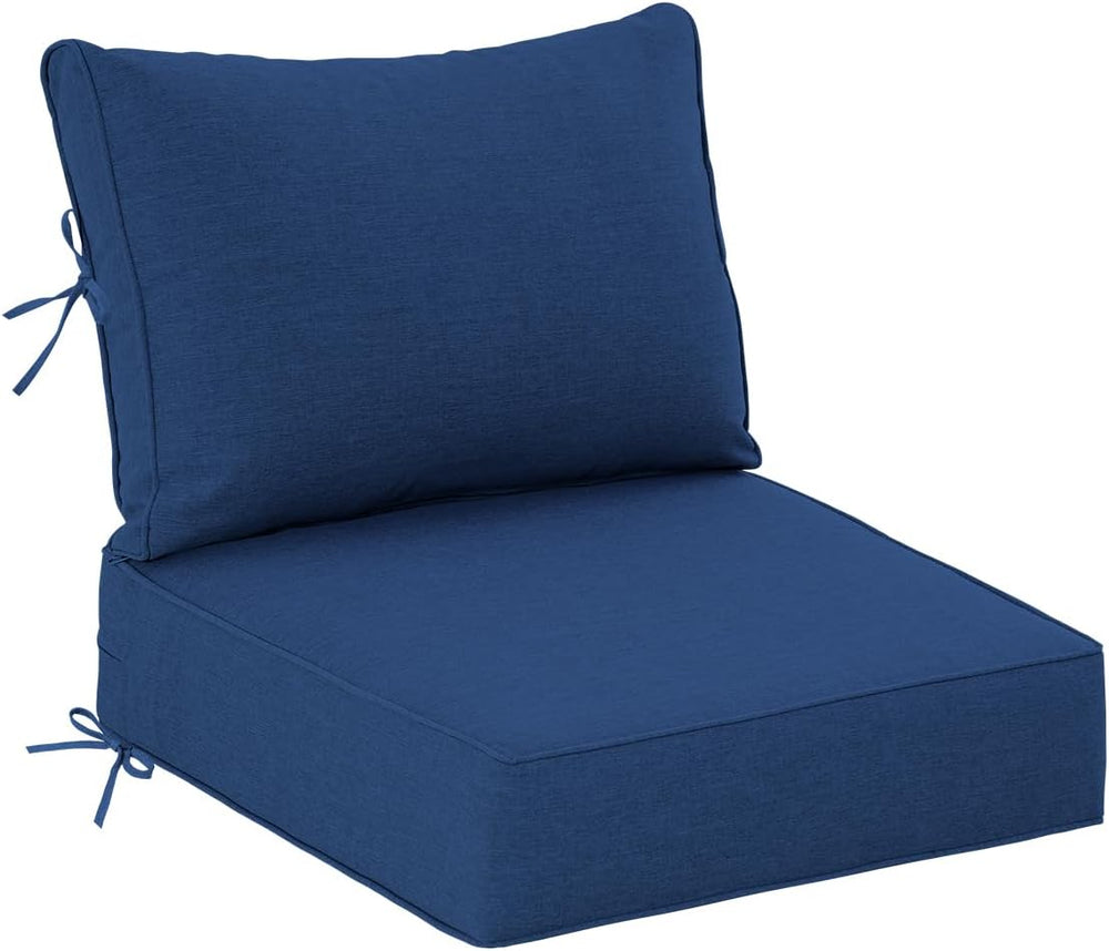 6 Inch Thick Olefin Deep Seat Cushion, Patio Cushion Dark Blue 25.5x25.5