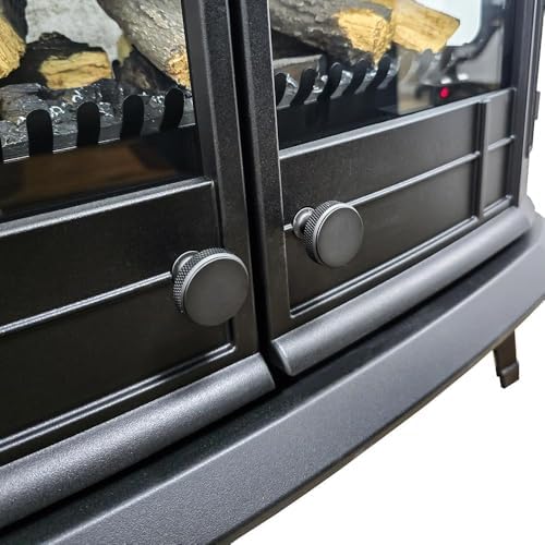 Modern Ember Harlowe Freestanding Electric Fireplace Stove Heater in Black wi...