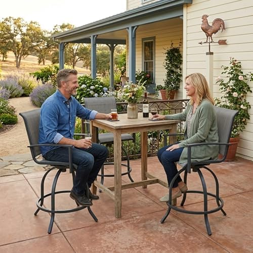 Kozyard Outdoor Swivel Bar Stools Set of 2