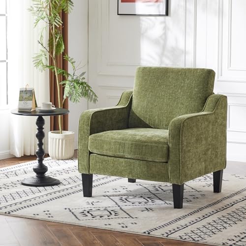 VINGLI Olive Green Accent Chair, Upholstered Armchair for Living Room