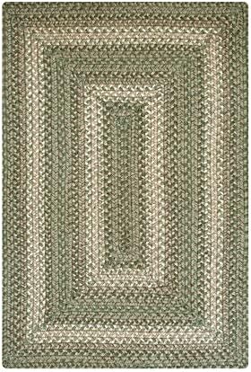 Homespice Grassland Braided Green Area Rug Ideal as Jute Country Rugs 4x6'