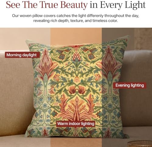 William Morris Snakeshead Tapestry Throw Pillow Cover 16 x 16 in