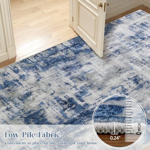 8x10 Area Rug for Living Room, Washable Modern Abstract Large Rug, Soft Low P...
