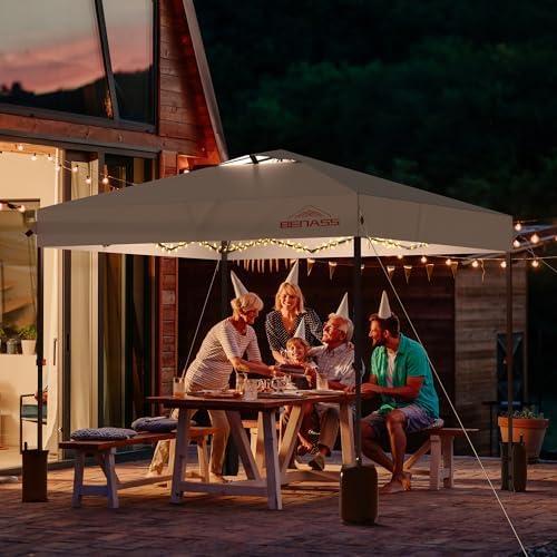 10x10 Pop Up Canopy Tent with 3 Sidewalls, White