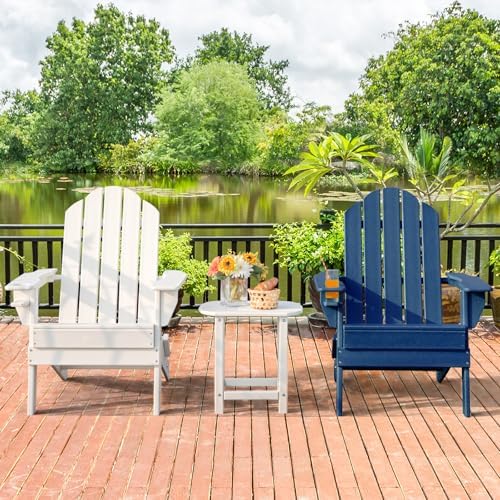GIANTEX 2-Pack Adirondack Chair, Outdoor Folding Chairs, HDPE Weather Resista...