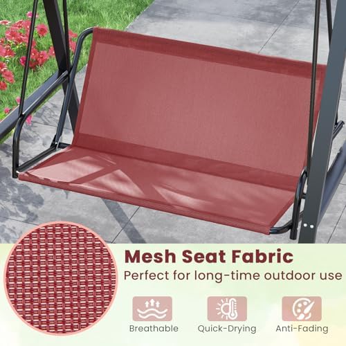 Tangkula 2 Person Porch Swing, Patio Swing with Adjustable Canopy, Heavy-Duty...
