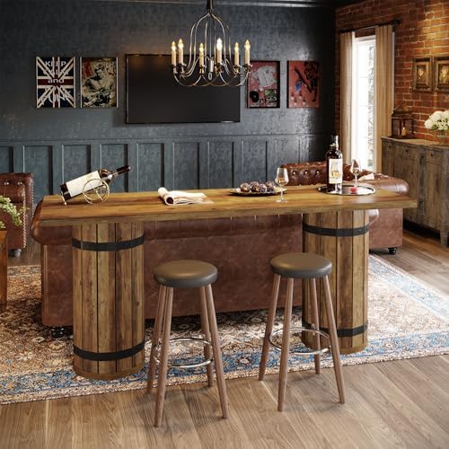 Tribesigns 70.9-Inch Long Bar Table, Farmhouse Counter Height Table