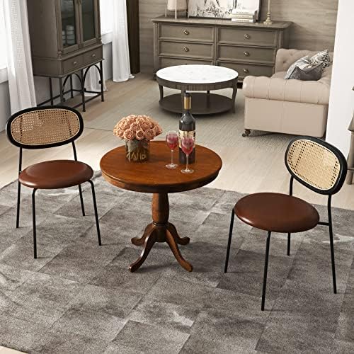 GIANTEX Round Dining Table for 2-4 People, 32" D X 30" H Wooden Kit...