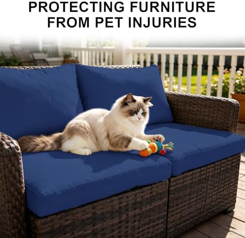 Loungewave Outdoor Cushion Covers, Patio Cushion Covers (Navy Blue,12Pcs-M)
