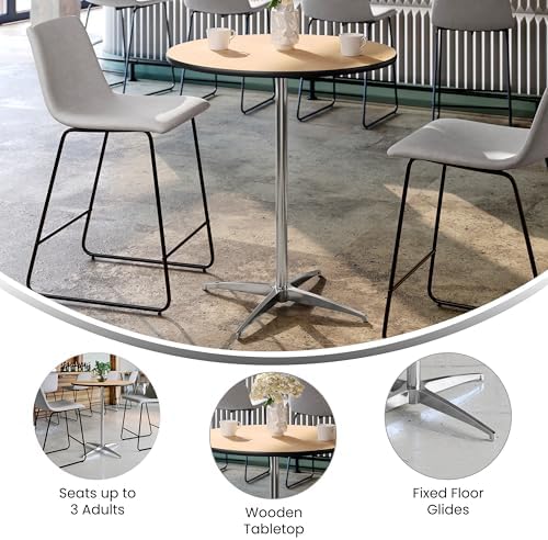 Flash Furniture Lars 30" Round Cocktail Table with 30" and 42"...