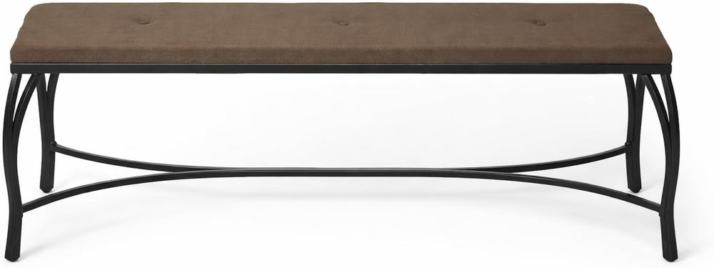 Mango Steam Vienna Mocha Brown - Entryway Bench - Powder Coated, Upholstered,...