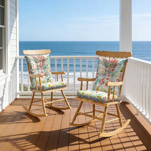 DYTXIII Set of 2 Rocking Chair Cushions for Outdoor/Indoor Use,Water Resistan...