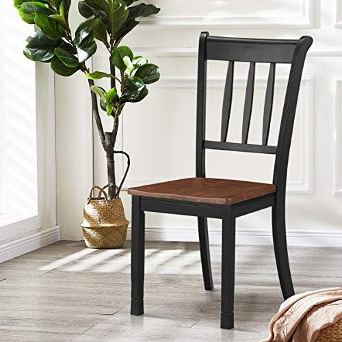 GIANTEX Wood Dining Chairs Set of 4, Armless Kitchen Chairs
