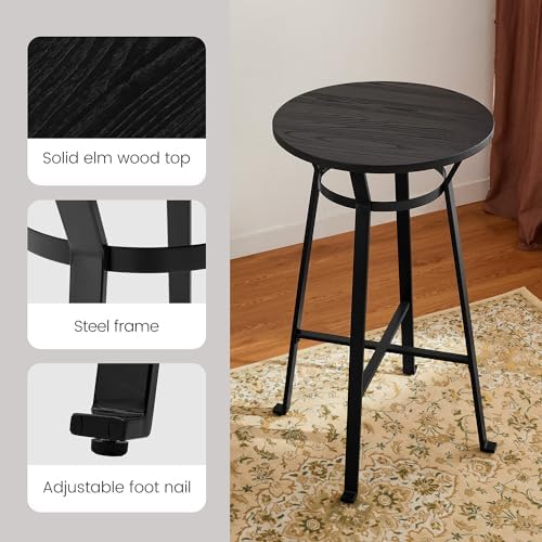Glitzhome 41.25" H Round Bar Table, Bistro Pub Table with Solid Wood Top...