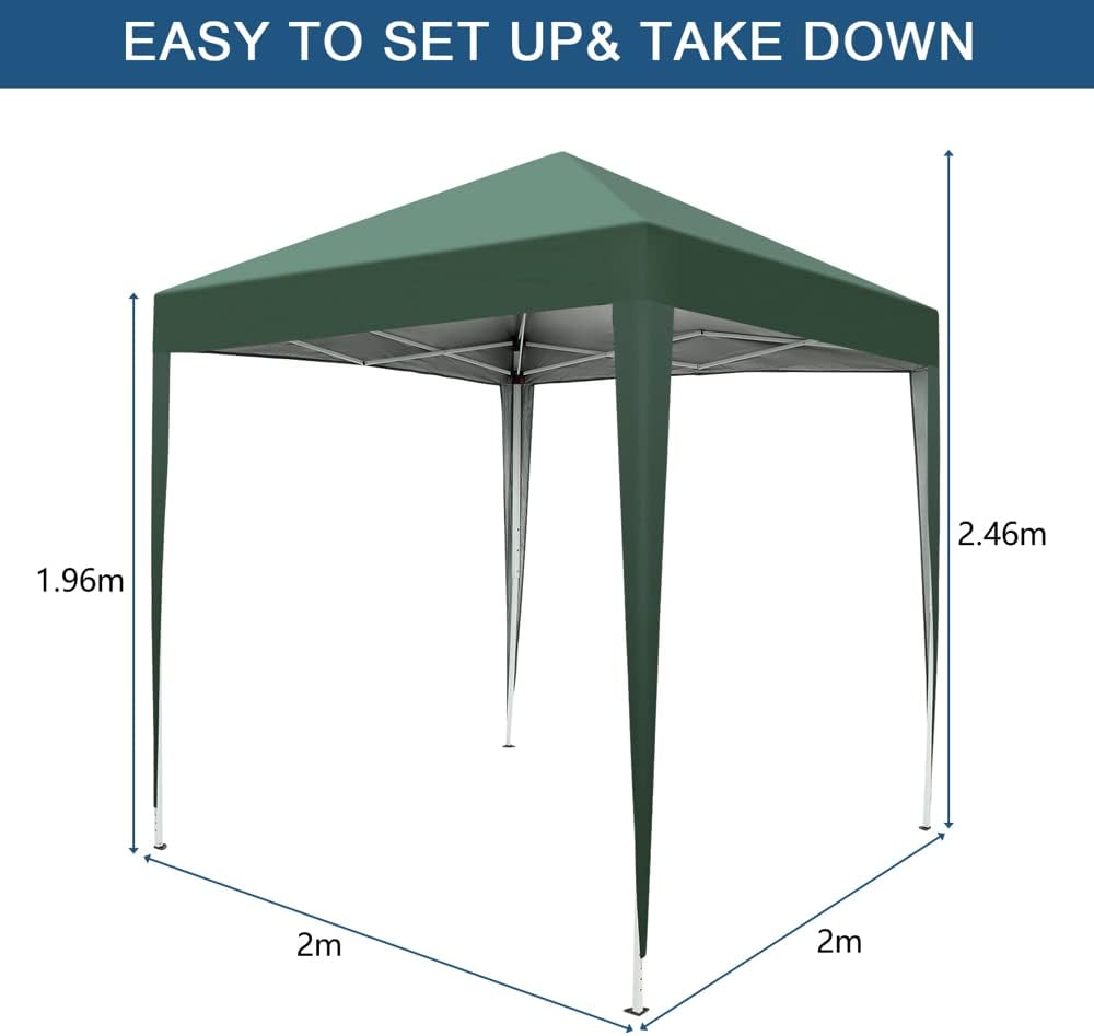 Outvita 6.5x6.5ft Pop Up Canopy Tent with Carry Bag Green