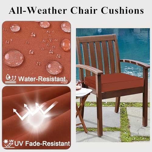 Outdoor Chair Cushions 22x22x4 Inch, Waterproof Spice Patio Furniture Cushion...