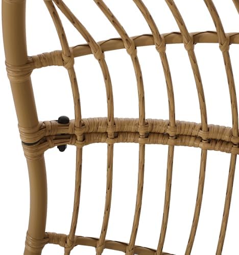 Christopher Knight Home Mariah Wicker Hanging Chair with Cushion, Outdoor Ind...
