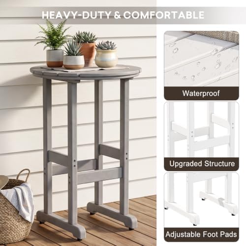 nalone 40" Outdoor Bar Table, All Weather HDPE Bar Height Patio Table Co...