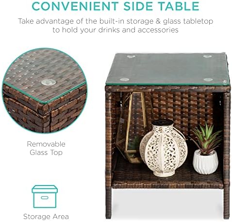 Best Choice Products 3-Piece Outdoor Wicker Conversation Bistro Set, Space Sa...