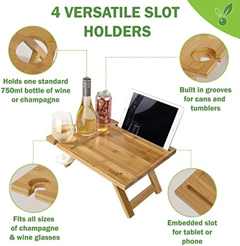Portable Wine Table, a Folding Mini Picnic Snack Tray for the Beach, Camping,...