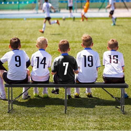 VINGLI 6 feet Plastic Folding Bench,Portable in/Outdoor Picnic Party Camping ...