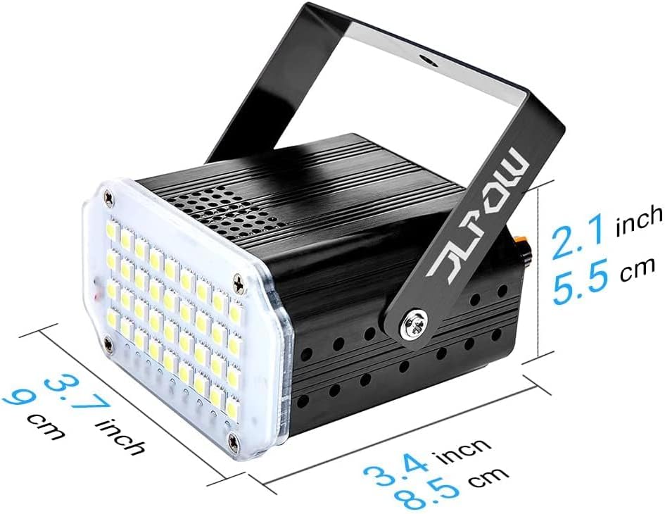 [2-Pack] JLPOW Halloween Mini White Strobe Light, Super Bright 36 LED Strobe ...