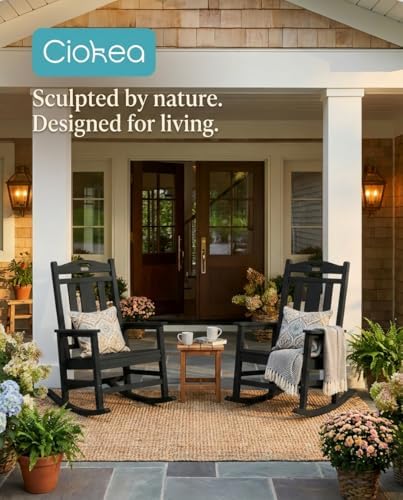Ciokea Oversized Outdoor Rocking Chairs Set of 6, 380lbs Heavy-Duty Large Pat...
